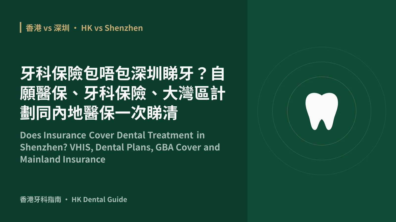 牙科保險包唔包深圳睇牙?自願醫保、牙科保險、大灣區計劃同內地醫保一次睇清