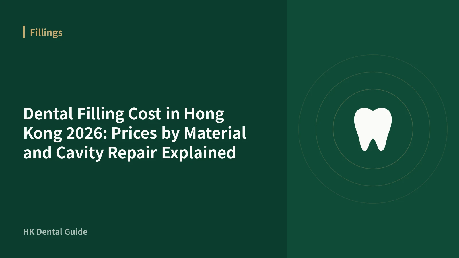 Dental Filling Cost in Hong Kong 2026: Prices by Material and Cavity Repair Explained